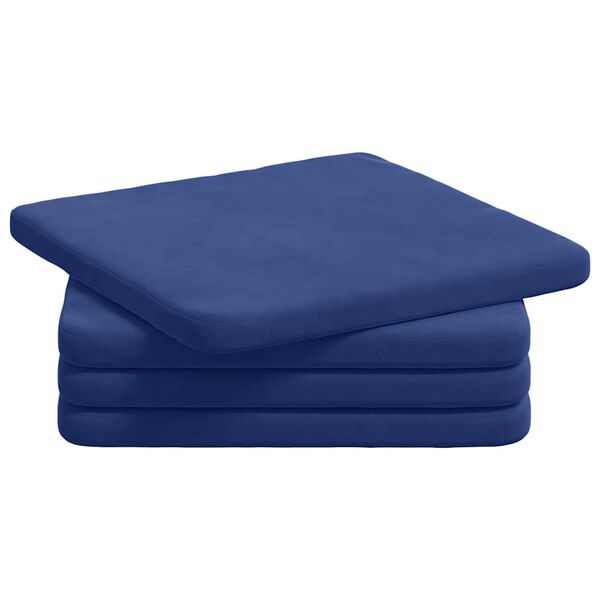 vidaXL Coussins de siège 4 pcs Bleu police 40 x 40 x 3 cm Velours