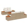 vidaXL Ensemble de canap&eacute; de jardin 6 pc Beige Poly rotin