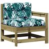 vidaXL Salon de jardin 4 pcs avec coussins bois de pin impr&eacute;gn&eacute;