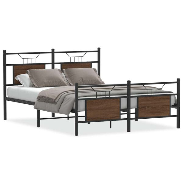 vidaXL Cadre de lit sans matelas ch&ecirc;ne marron 150x200 cm