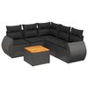 vidaXL Salon de jardin 6 pcs avec coussins noir résine tressée
