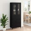 vidaXL Haut Armoire 2 pcs Ch&ecirc;ne noir Bois Agglom&eacute;r&eacute; et Verre