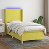 vidaXL Sommier &agrave; lattes de lit matelas et LED Vert 100x200 cm Tissu