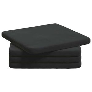 vidaXL Coussins de si&egrave;ge 4 pcs Noir 40 x 40 x 3 cm Velours