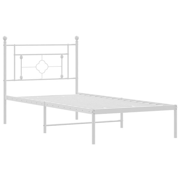 vidaXL Cadre de lit métal sans matelas et tête de lit blanc 100x200 cm