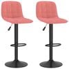 vidaXL Tabourets de bar lot de 2 rose velours