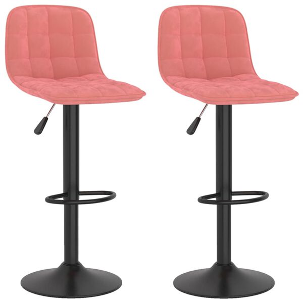 vidaXL Tabourets de bar lot de 2 rose velours