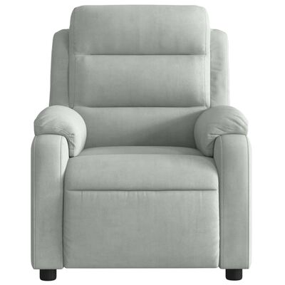 vidaXL Fauteuil inclinable électrique gris clair velours