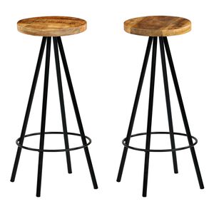 vidaXL Chaises de bar lot de 2 bois de manguier solide