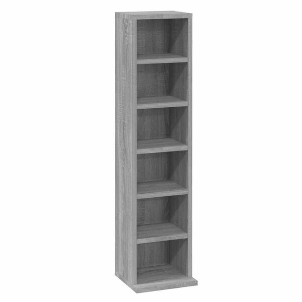 vidaXL Armoire &agrave; CD Sonoma gris 21x20x88 cm Bois d'ing&eacute;nierie