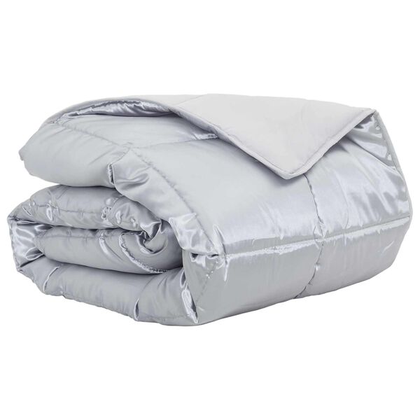 vidaXL Duvet d'&eacute;t&eacute; simple Argent&eacute; 200 x 140 cm Satin et Microfibre