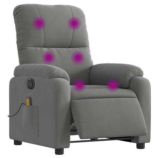 vidaXL Fauteuil inclinable de massage électrique gris foncé