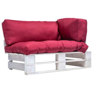 vidaXL Canap&eacute; de jardin palette avec coussins rouge pin&egrave;de