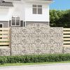 vidaXL Paniers à gabions arqués 9 pcs 300x50x180/200 cm fer galvanisé