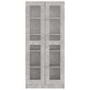 vidaXL Armoire à vitrine Gris béton 82,5x30,5x185,5 cm Bois ingénierie