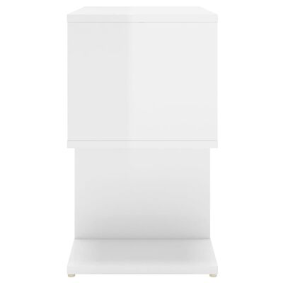 vidaXL Table de chevet Blanc brillant 50x30x51,5 cm Aggloméré
