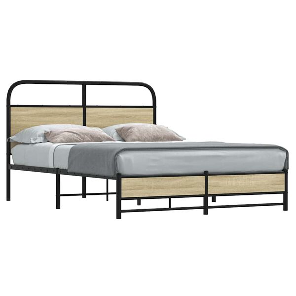 vidaXL Cadre de lit sans matelas 140x190 cm ch&ecirc;ne sonoma