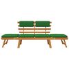 vidaXL Banc de jardin avec coussins 2-en-1 190 cm Bois solide d'acacia
