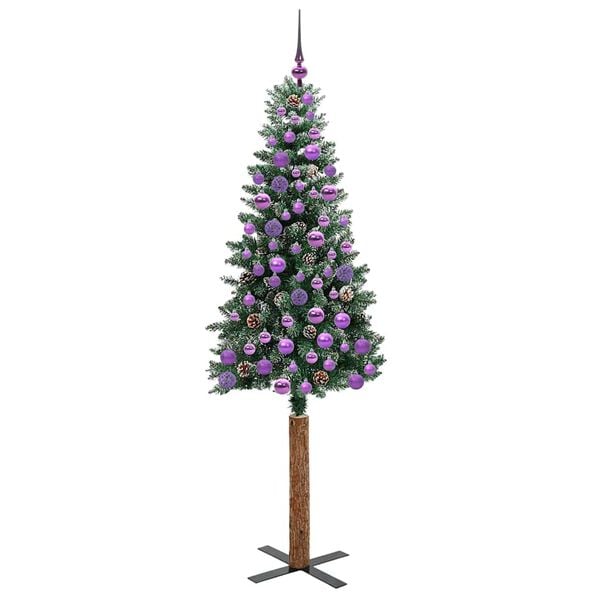 vidaXL Sapin de No&euml;l mince Vert 180 cm PVC et bois de pin massif