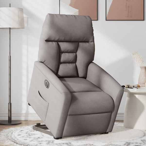vidaXL Fauteuil inclinable &eacute;lectrique taupe tissu