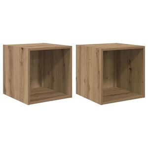 vidaXL Meuble mural 2 pc Ch&ecirc;ne artisanal 37 x 37 x 37 cm