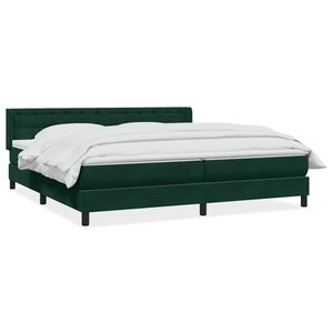 vidaXL Sommier &agrave; lattes de lit et matelas vert fonc&eacute; 180x220cm velours