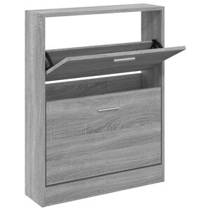 vidaXL Armoire &agrave; chaussures Sonoma gris 59x17x81 cm Bois d'ing&eacute;nierie