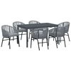vidaXL Ensemble de salle &agrave; manger pour jardin 7 pcs Gris polyrotin