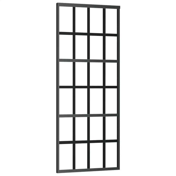 vidaXL Porte coulissante Verre ESG et aluminium 76x205 cm Noir