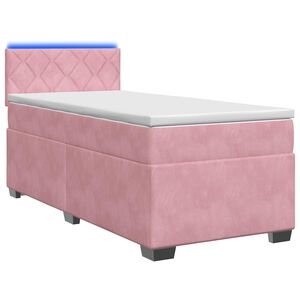 vidaXL Lit de box spring avec matelas et LED Rose 80 x 200 cm Velours