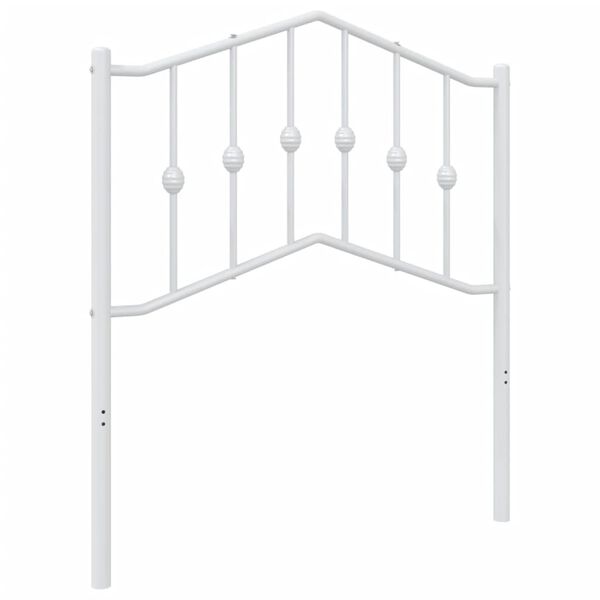 vidaXL T&ecirc;te de lit m&eacute;tal blanc 80 cm