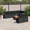 vidaXL Salon de jardin 9 pcs avec coussins noir r&eacute;sine tress&eacute;e