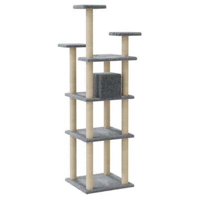 vidaXL Arbre à chat avec griffoirs en sisal Gris clair 171 cm