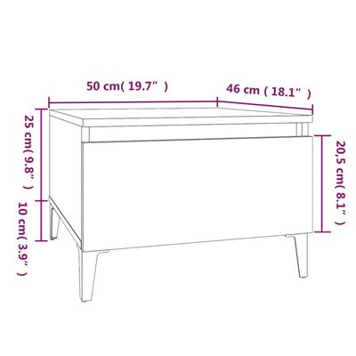 vidaXL Tables d'appoint 2 pcs Gris béton 50x46x35 cm Bois d'ingénierie