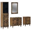 vidaXL Ensemble de mobilier de salle de bain avec tiroir 4 pcs Marron