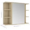 vidaXL Armoire &agrave; miroir de bain Ch&ecirc;ne sonoma Bois d&rsquo;ing&eacute;nierie