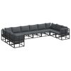 vidaXL Ensemble de canap&eacute; de jardin 10 pc Noir Aluminium