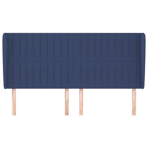 vidaXL T&ecirc;te de lit avec oreilles Bleu 203x23x118/128 cm Tissu