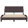 vidaXL Cadre de lit sans matelas Hanko marron fonc&eacute; 140x200 cm tissu