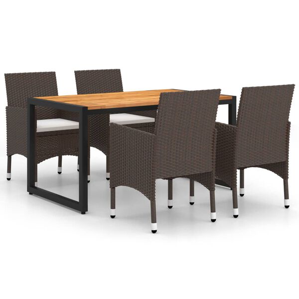 vidaXL Ensemble &agrave; manger de jardin 5 pcs Marron