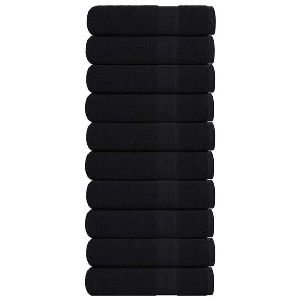vidaXL Serviettes de bain FROGN 10 pcs noir 100x150 cm 360 g/m&sup2;