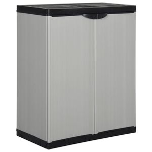vidaXL Armoire de rangement de jardin 1 &eacute;tag&egrave;re Gris/noir 68x40x85 cm