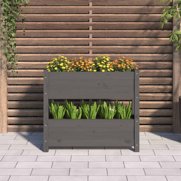 vidaXL Jardini&egrave;re Gris 77x25x66 cm Bois massif de pin