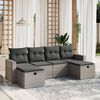vidaXL Salon de jardin 6 pcs avec coussins gris r&eacute;sine tress&eacute;e