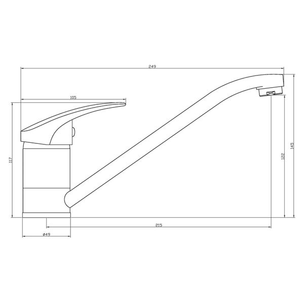 EISL Mitigeur de cuisine GRANIT noir et chrome