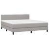 vidaXL Sommier &agrave; lattes de lit matelas LED Gris clair 160x200 cm Tissu