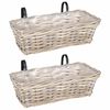vidaXL Panier &agrave; jardini&egrave;re suspendu 2 pcs Gris 48 x 22 x 15 cm