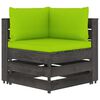vidaXL Canap&eacute; d'angle sectionnel avec coussins Bois impr&eacute;gn&eacute; de gris