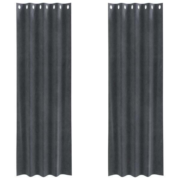 vidaXL Rideaux occultants 2 pcs Gris clair 140 x 260 cm Velours