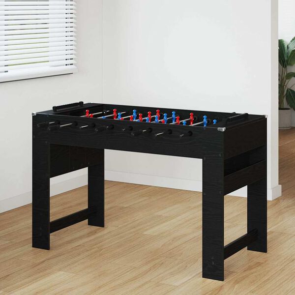 vidaXL Table de Foosball Ch&ecirc;ne noir 125 x 60,5 x 80 cm